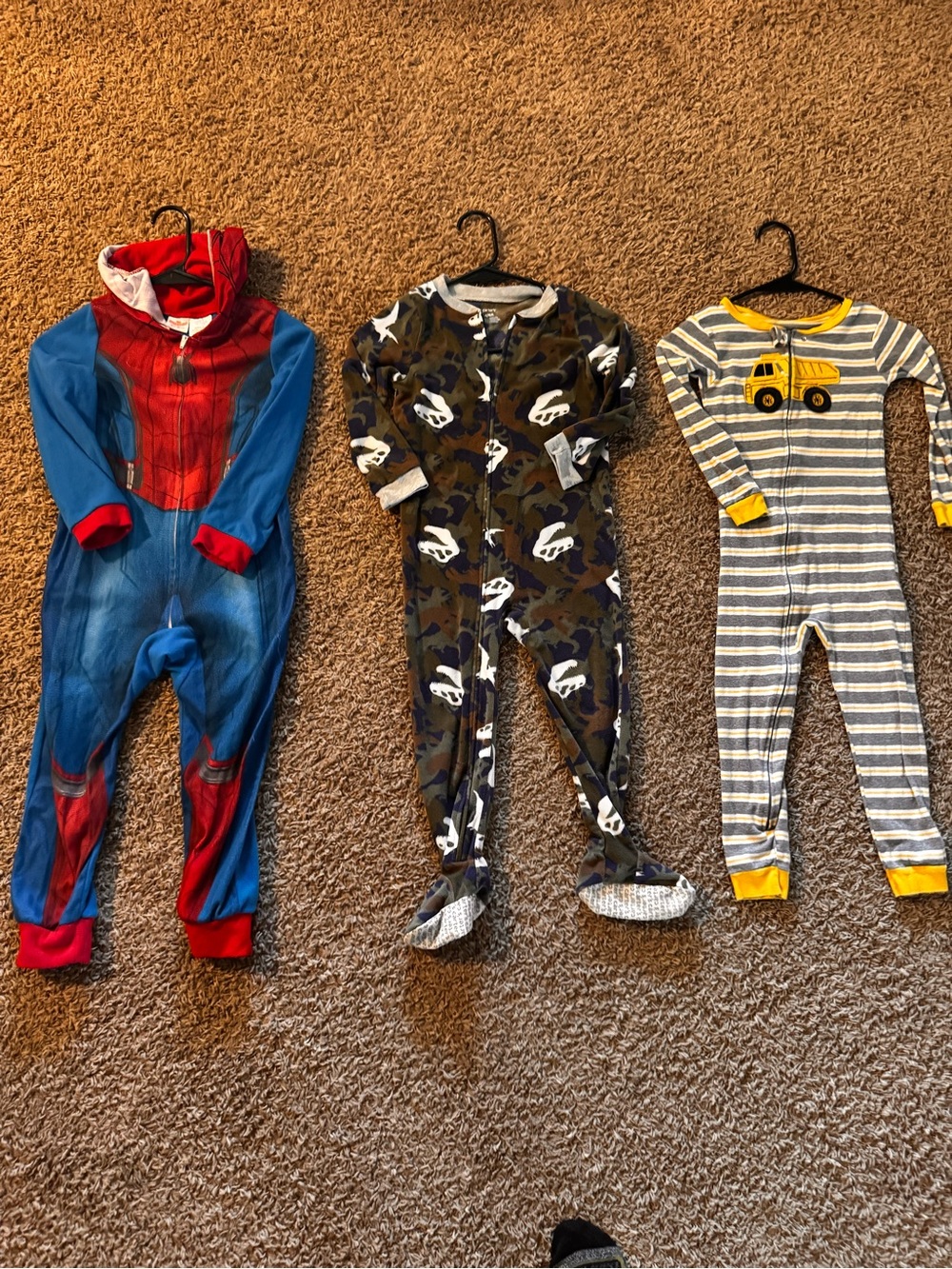 Spiderman-Style Blue and Red Kids Footed Pajamas